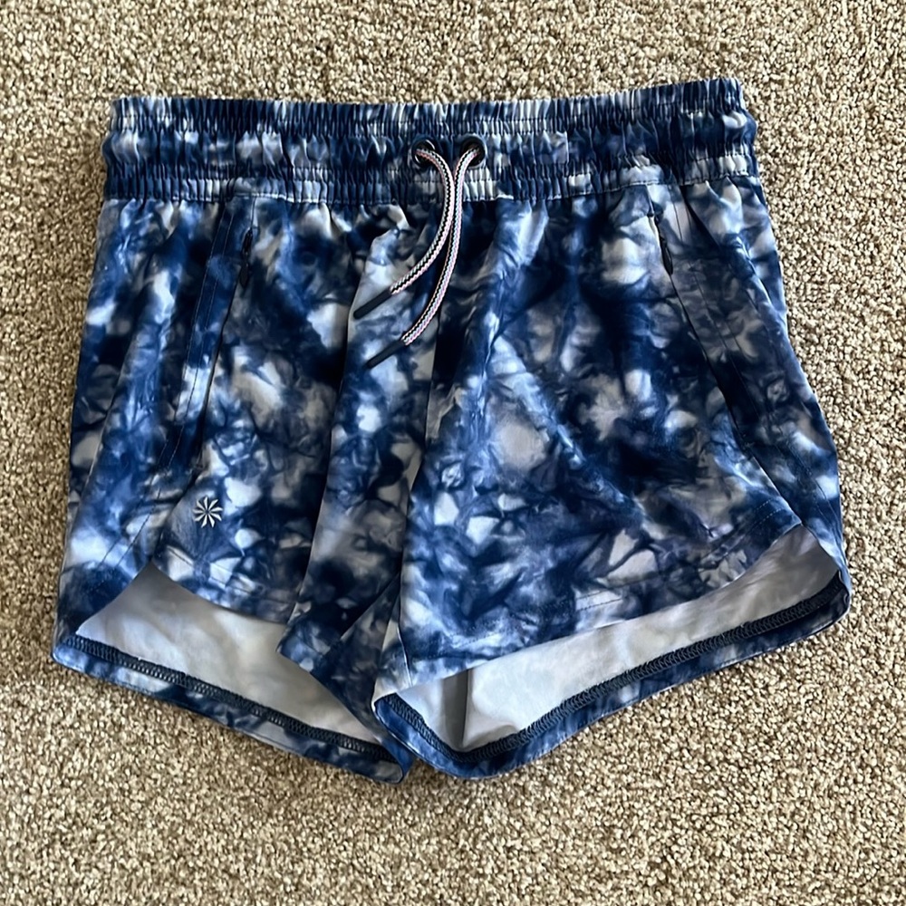 Athleta Girl blue tie dye shorts